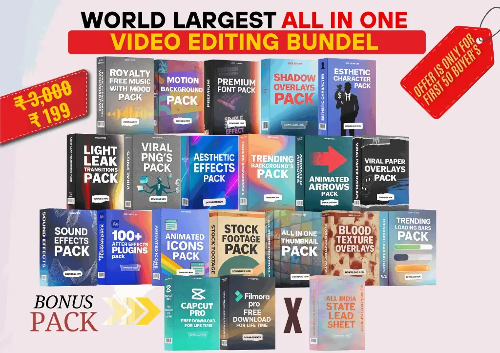 World largest video editing Bundel with Two Bonuses